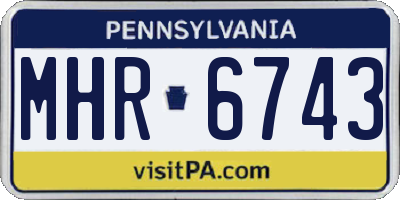 PA license plate MHR6743
