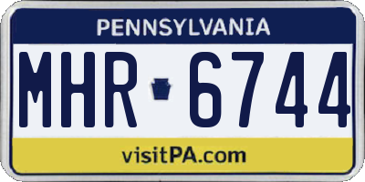 PA license plate MHR6744