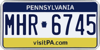 PA license plate MHR6745