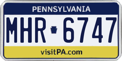 PA license plate MHR6747