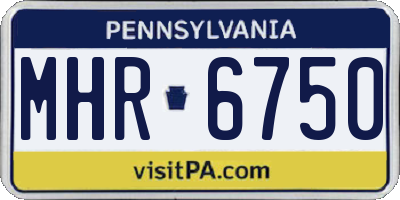 PA license plate MHR6750