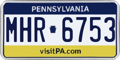 PA license plate MHR6753