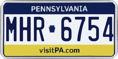 PA license plate MHR6754