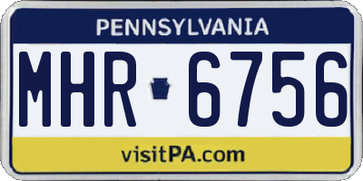 PA license plate MHR6756