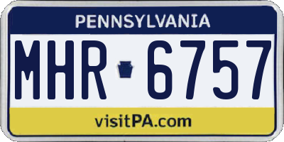 PA license plate MHR6757