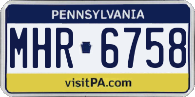 PA license plate MHR6758