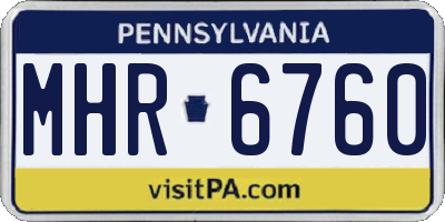 PA license plate MHR6760
