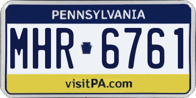 PA license plate MHR6761