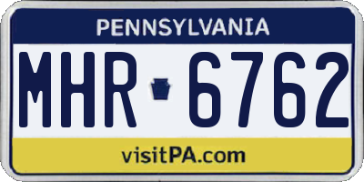 PA license plate MHR6762