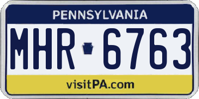 PA license plate MHR6763