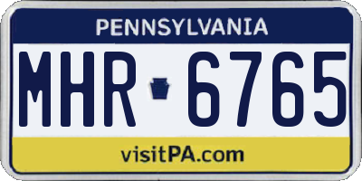 PA license plate MHR6765