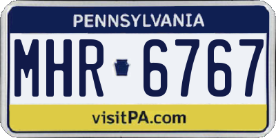 PA license plate MHR6767