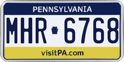 PA license plate MHR6768
