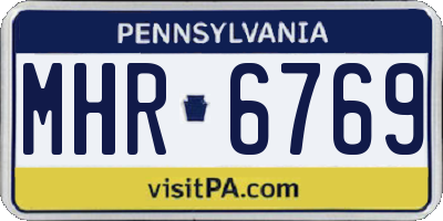 PA license plate MHR6769