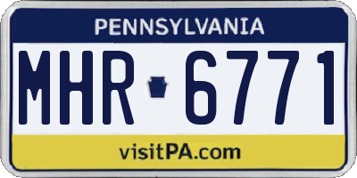 PA license plate MHR6771