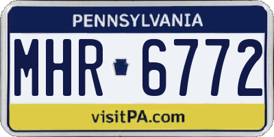 PA license plate MHR6772