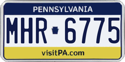 PA license plate MHR6775