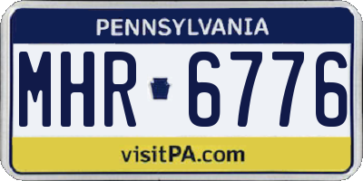 PA license plate MHR6776