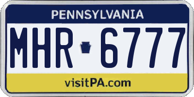 PA license plate MHR6777