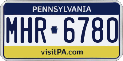 PA license plate MHR6780