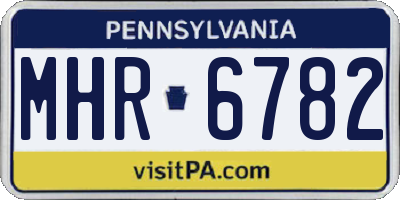 PA license plate MHR6782