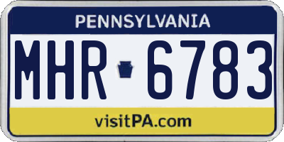 PA license plate MHR6783