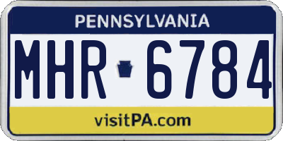 PA license plate MHR6784