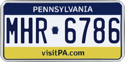 PA license plate MHR6786