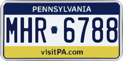 PA license plate MHR6788