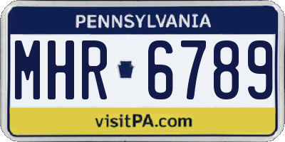 PA license plate MHR6789