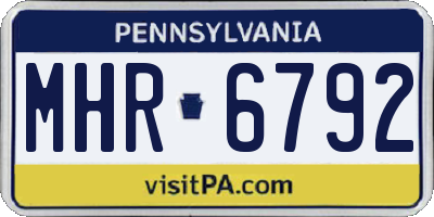 PA license plate MHR6792