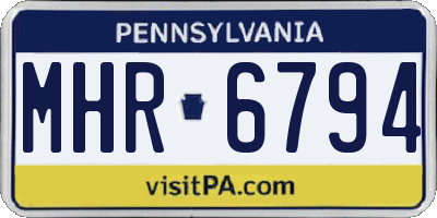 PA license plate MHR6794