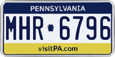 PA license plate MHR6796