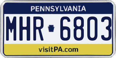 PA license plate MHR6803