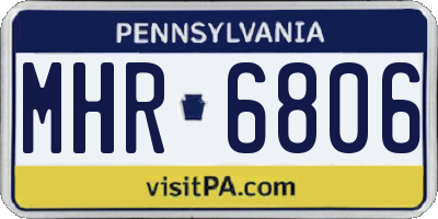 PA license plate MHR6806