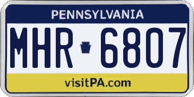 PA license plate MHR6807