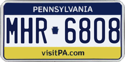 PA license plate MHR6808