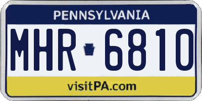 PA license plate MHR6810