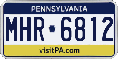PA license plate MHR6812