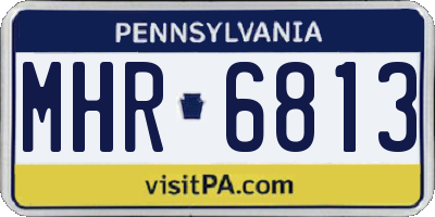 PA license plate MHR6813