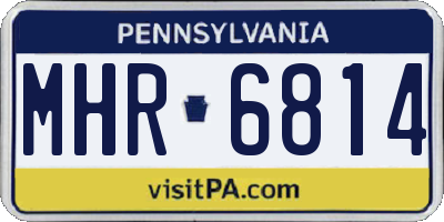 PA license plate MHR6814