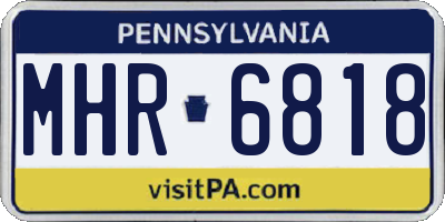 PA license plate MHR6818
