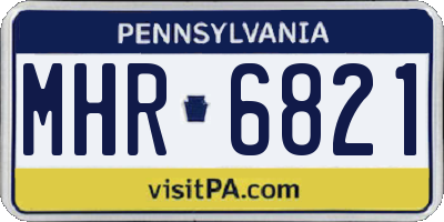 PA license plate MHR6821