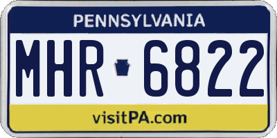 PA license plate MHR6822
