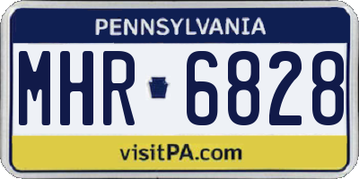 PA license plate MHR6828