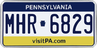 PA license plate MHR6829