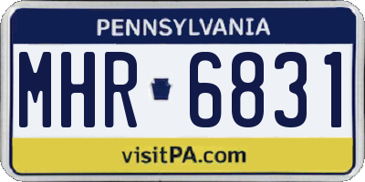 PA license plate MHR6831