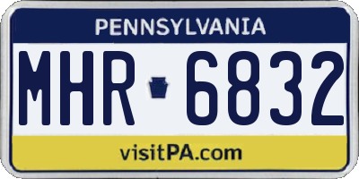 PA license plate MHR6832