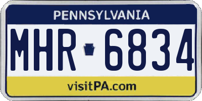 PA license plate MHR6834