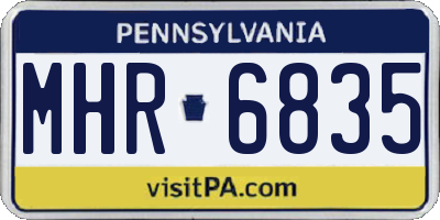 PA license plate MHR6835